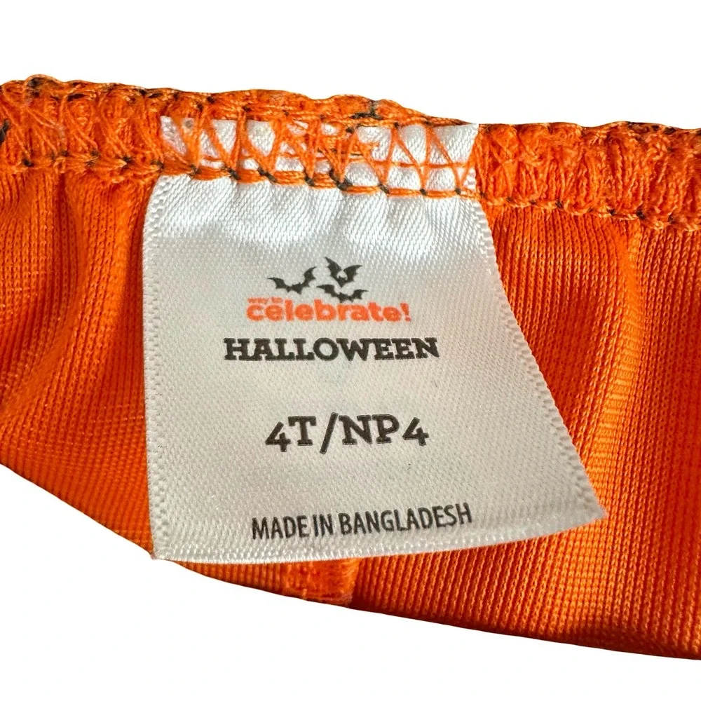 Celebrate Halloween Orange Tulle Skirt Girls 4T Layered Sparkle Elastic Waist